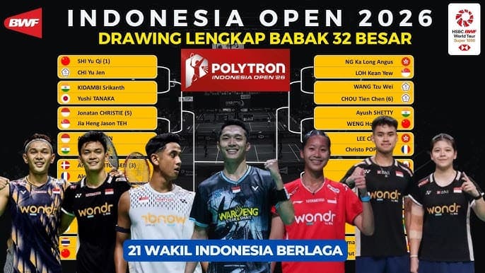 Ujian Berat Tuan Rumah: Hasil Drawing Indonesia Open 2026 Sajikan Duel Sengit Sejak Babak Pertama