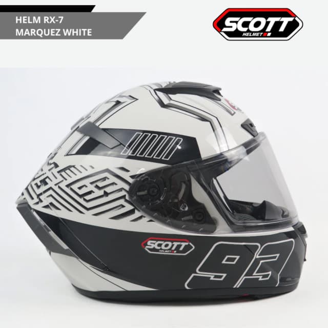 Helm Full Face RX7 SNI / Marquez White dengan harga