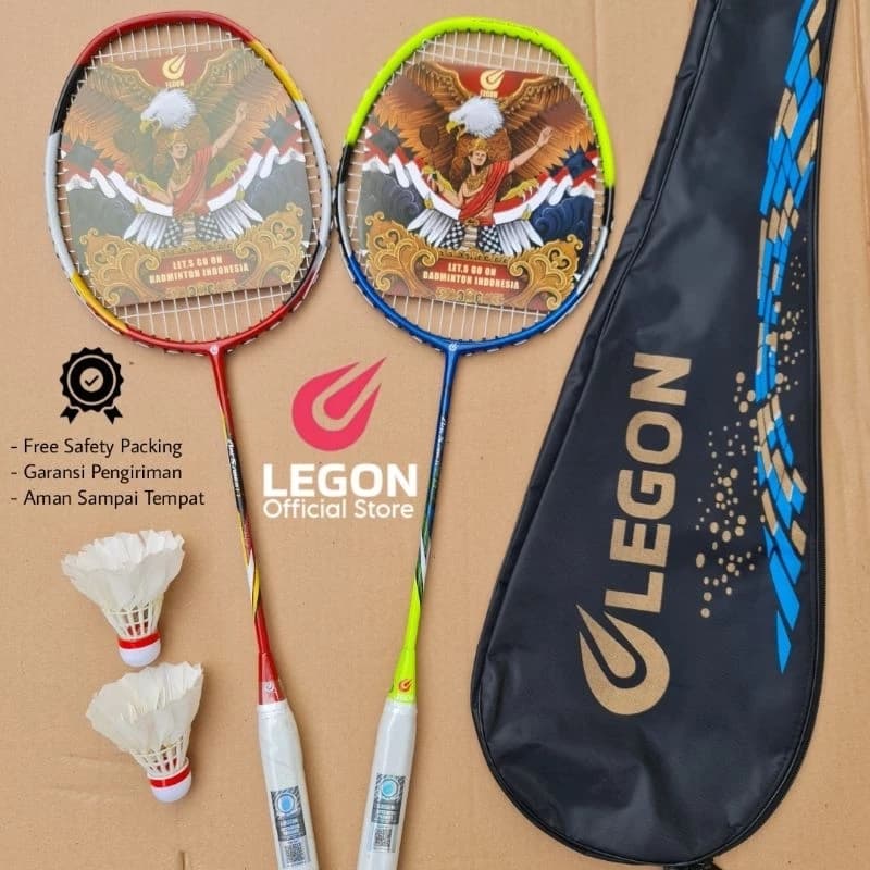 Raket Badminton Legon 2 Raket + 2 Shuttlecock + Tas, Desain Budaya Indonesia Bon... - slide 1
