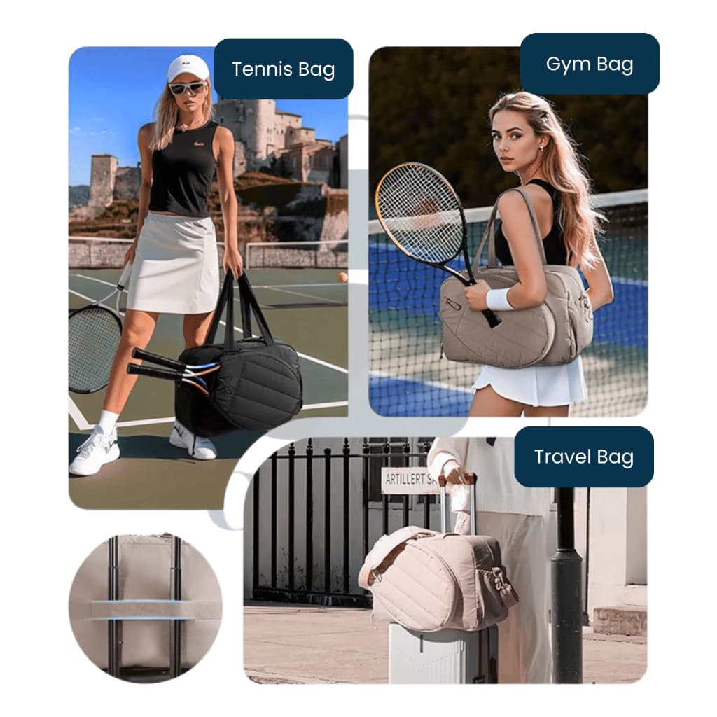 CAVANO FLEUR Tas Padel Stylish Sports Tennis Tote Bag Perempuan Raket Cover Kore... - slide 1