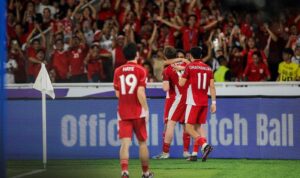 Pemain Timnas Indonesia merayakan gol ke gawang Bahrain pada laga Kualifikasi Piala Dunia 2026 (c)